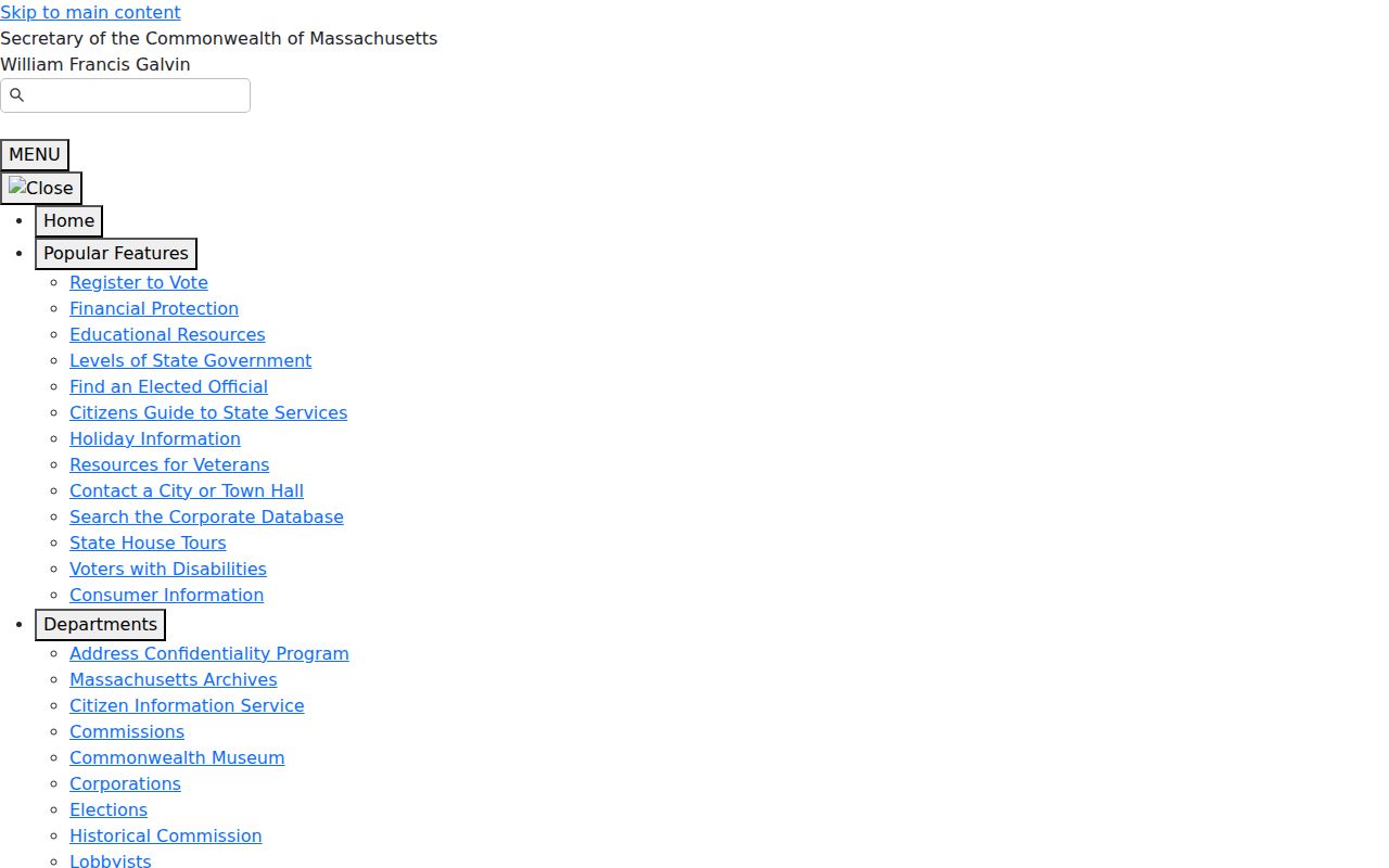 Marshfield resident records Massachusetts voter information fields