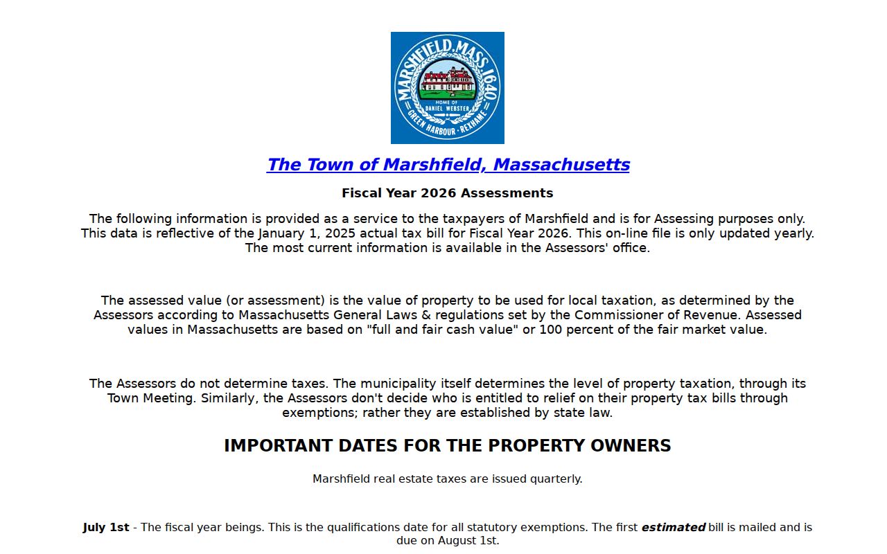 Marshfield street address records Patriot Properties home page